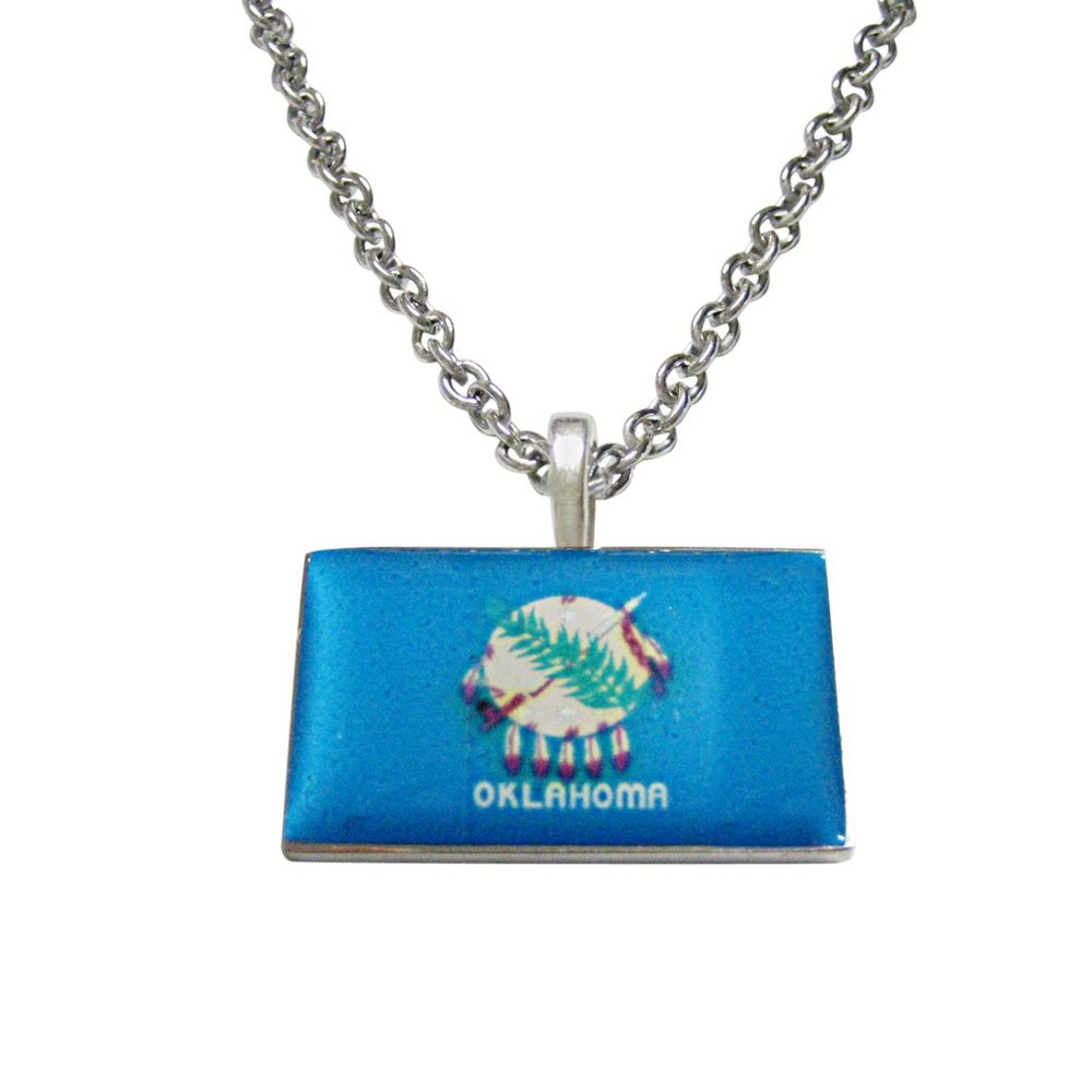 Oklahoma State Flag Pendant Necklace